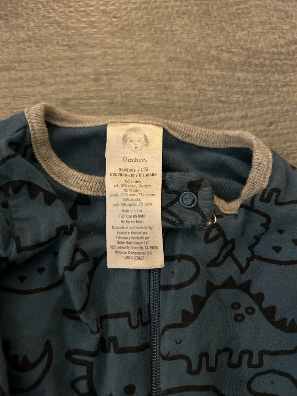 Set of 2 New born Gerber One-Piece  Sleepers Sets.